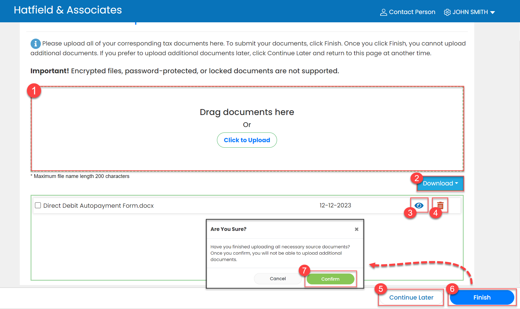 Upload source documents