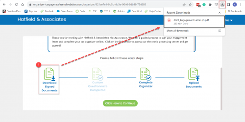 Download signed documents